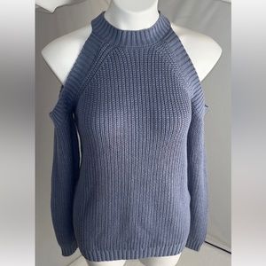 Forever 21 pale blue “cold shoulder” sweater